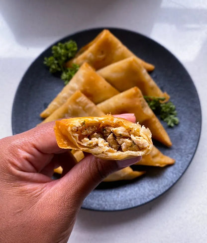 Chicken Samosa with Mama's Peri Peri Sauce